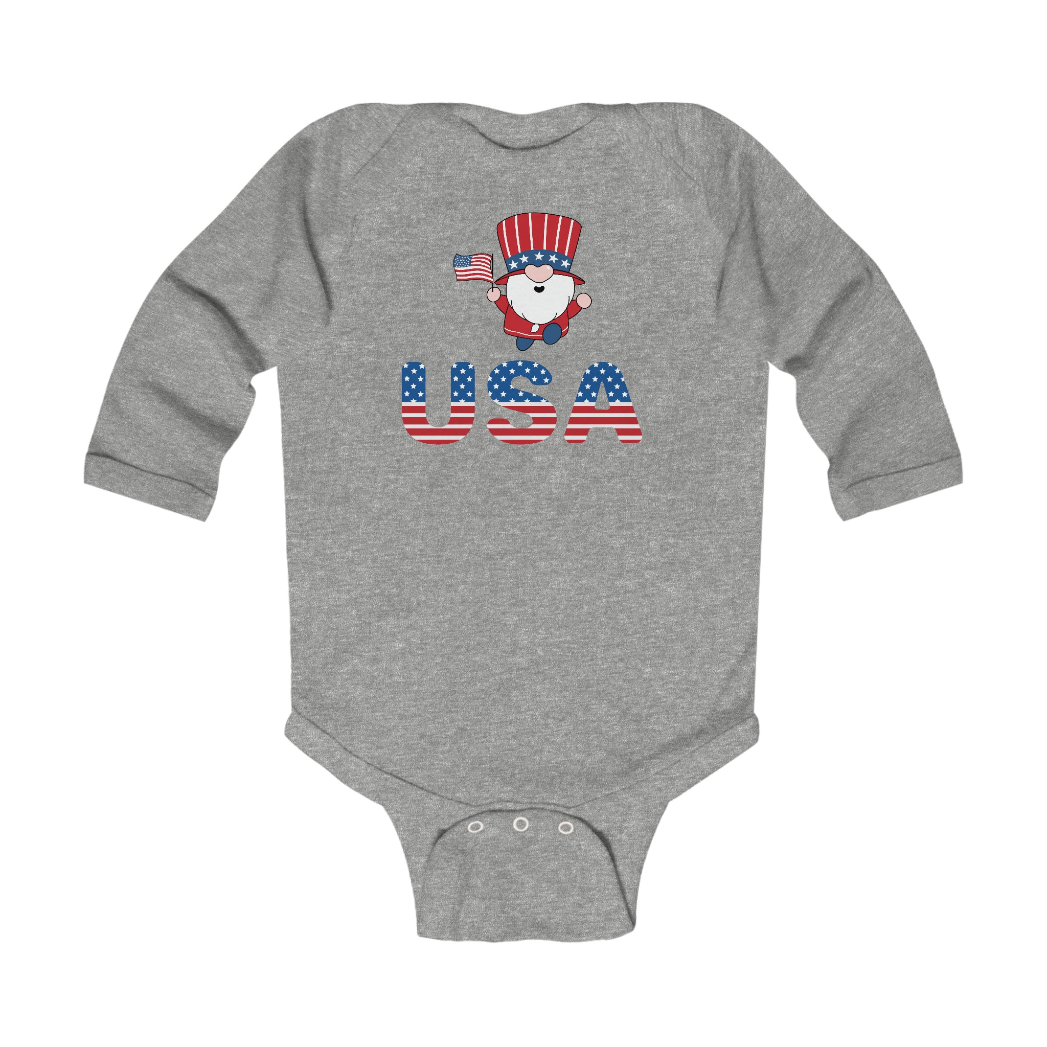 USA Long Sleeve Baby Bodysuit