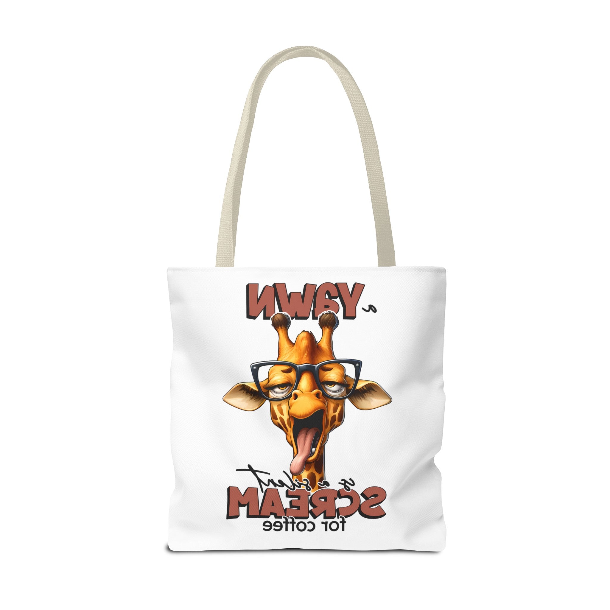 Funny Giraffe Tote Bag, A Yawn is a Silent Scream for Coffee, Cute Animal Tote, Quirky Tote Bag, Coffee Lovers Gift, Unique Tote Bag Tote Tote Bag