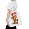 Love Is In The Air Giraffe Tote Bag, Cute Coffee Lover Giraffe Tote Bag, Funny Giraffe With Rose Tote Bag, Valentine's Day Gift Tote Bag Tote Tote Bag