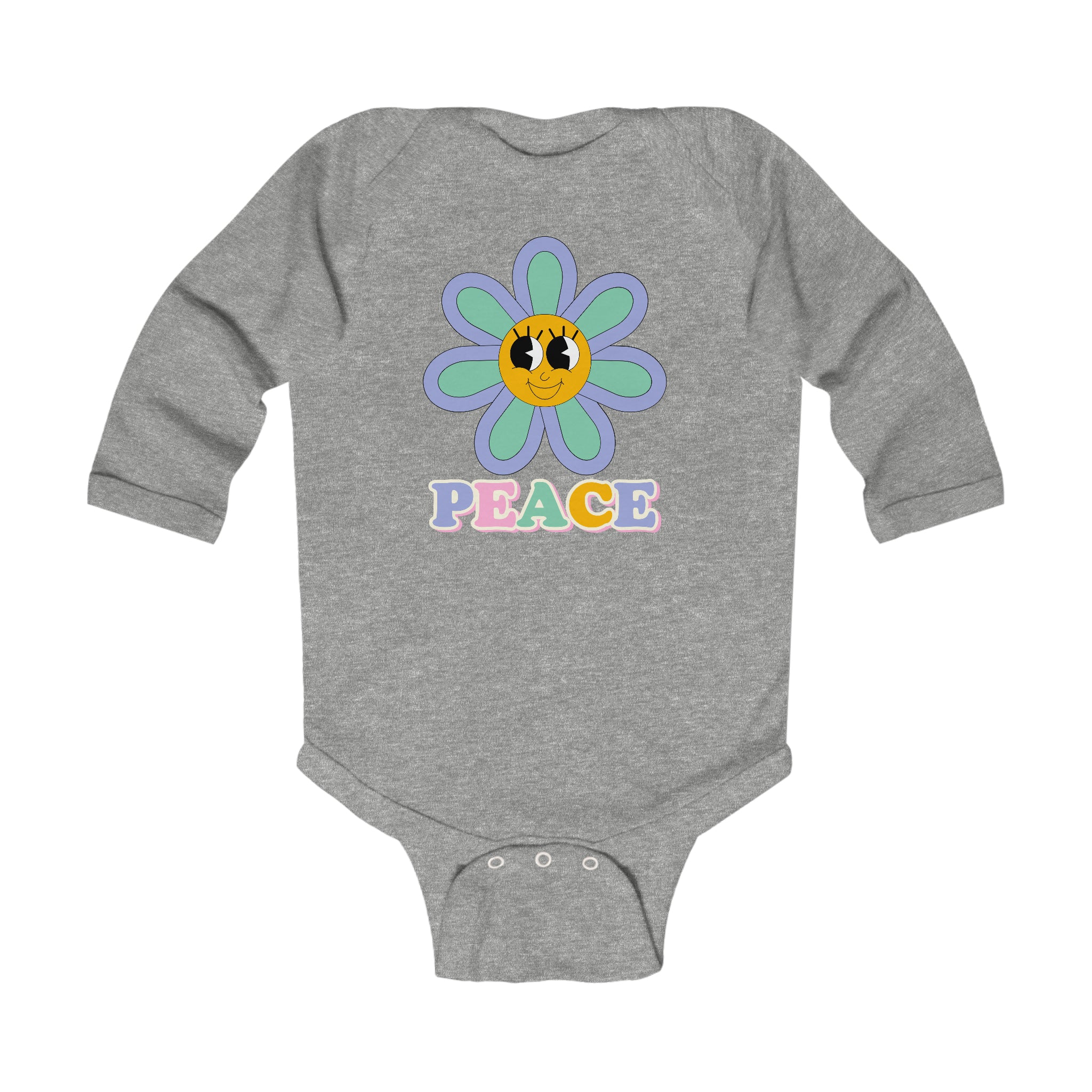 Peace flower Long Sleeve Baby Bodysuit