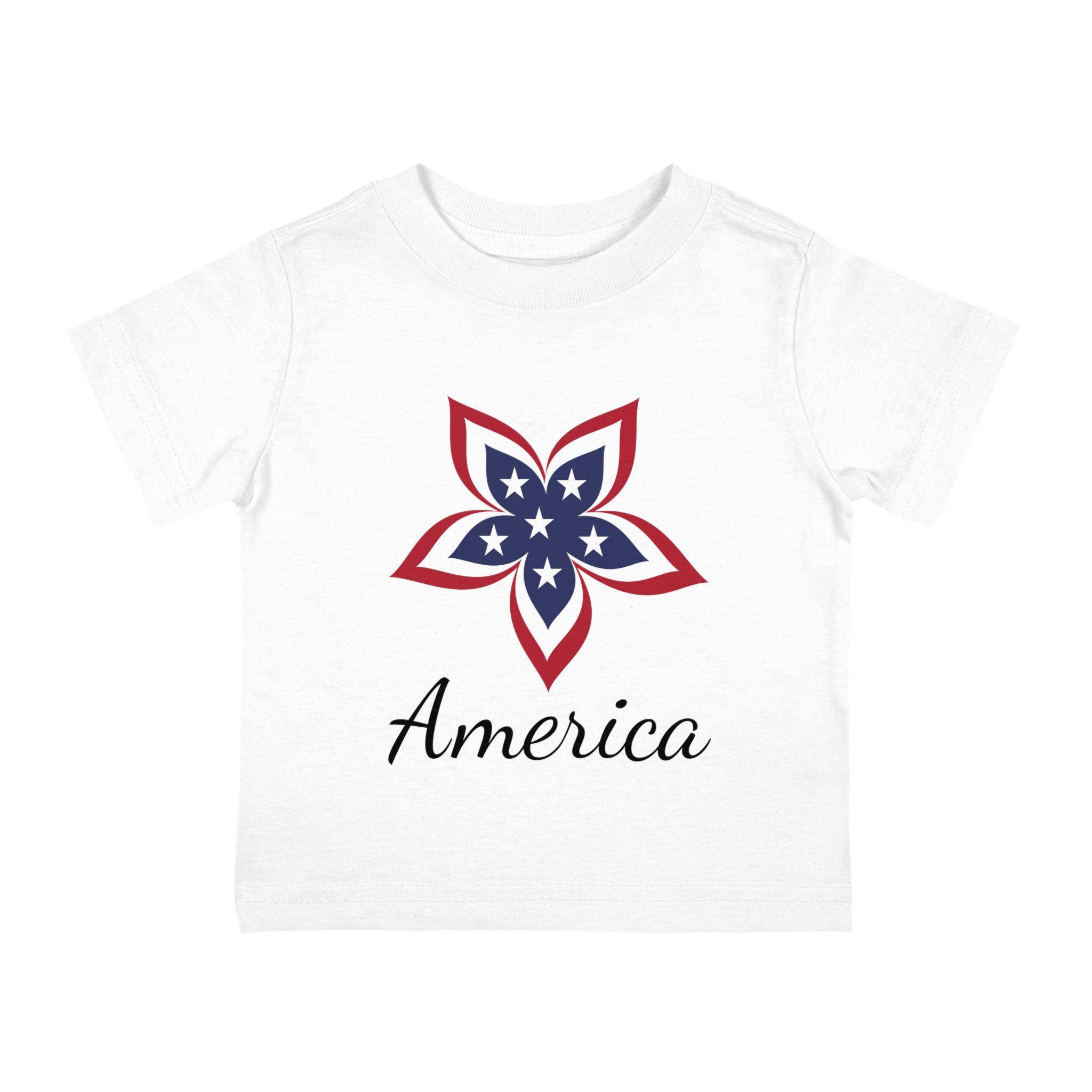 America Star Flower Infant Shirt, Baby Tee, Infant Tee
