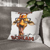 Funny Giraffe Pillow Case, A Yawn is a Silent Scream for Coffee, Humorous Pillow Cover, Animal Art, Coffee Lover Gift, Decorative Cushion Spun Polyester Square Pillowcase