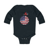 Load image into Gallery viewer, Happy 4th of July American Flag Sunflower design Long Sleeve Baby Bodysuit
