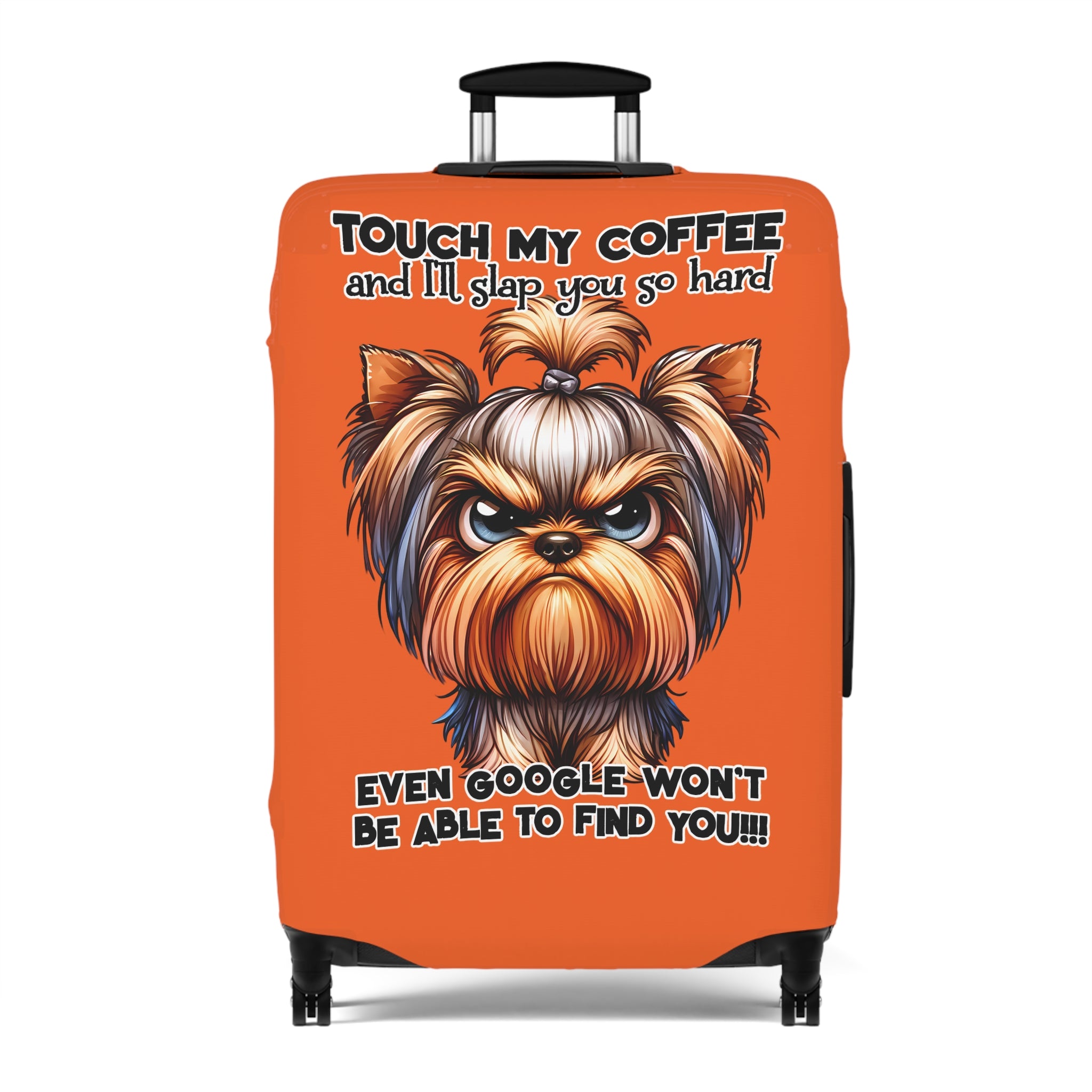 Funny Dog Luggage Cover, Touch My Coffee Dog Luggage Cover, Dog Lover Luggage Cover, Humorous Dog Gift, Luggage Cover with Dog, Dog Luggage Cover