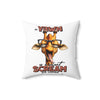 Funny Giraffe Pillow, Yawn Silent Scream for Coffee, Quirky Animal Quote Pillow, Humorous Giraffe Cushion, Unique Gift Idea Spun Polyester Square Pillow