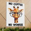 Funny Giraffe Wall Art, No Coffee No Workee Print, Animal Lover Decor, Humorous Office Wall Art, Unique Coffee Lover Gift, Canvas Gallery Wrap Canvas Gallery Wraps