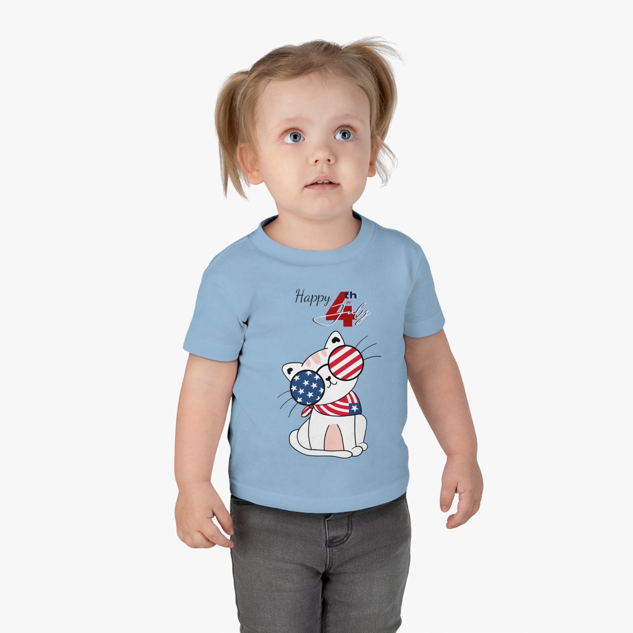 Happy 4th of July Cute Cat design Infant Shirt, Baby Tee, Infant Tee