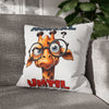 Funny Giraffe Pillow Case, Geeky Animal Pillow Cover, Quirky Home Decor, Graphic Animal Print Pillow, Unique Gift Idea, Decorative Cushion Spun Polyester Square Pillowcase