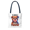 I Don't Give A Woof Funny Bulldog Tote Bag, Cute Dog Lover Tote, Pet Owner Gift, Animal Lover Bag, Reusable Shopping Bag Tote Tote Bag