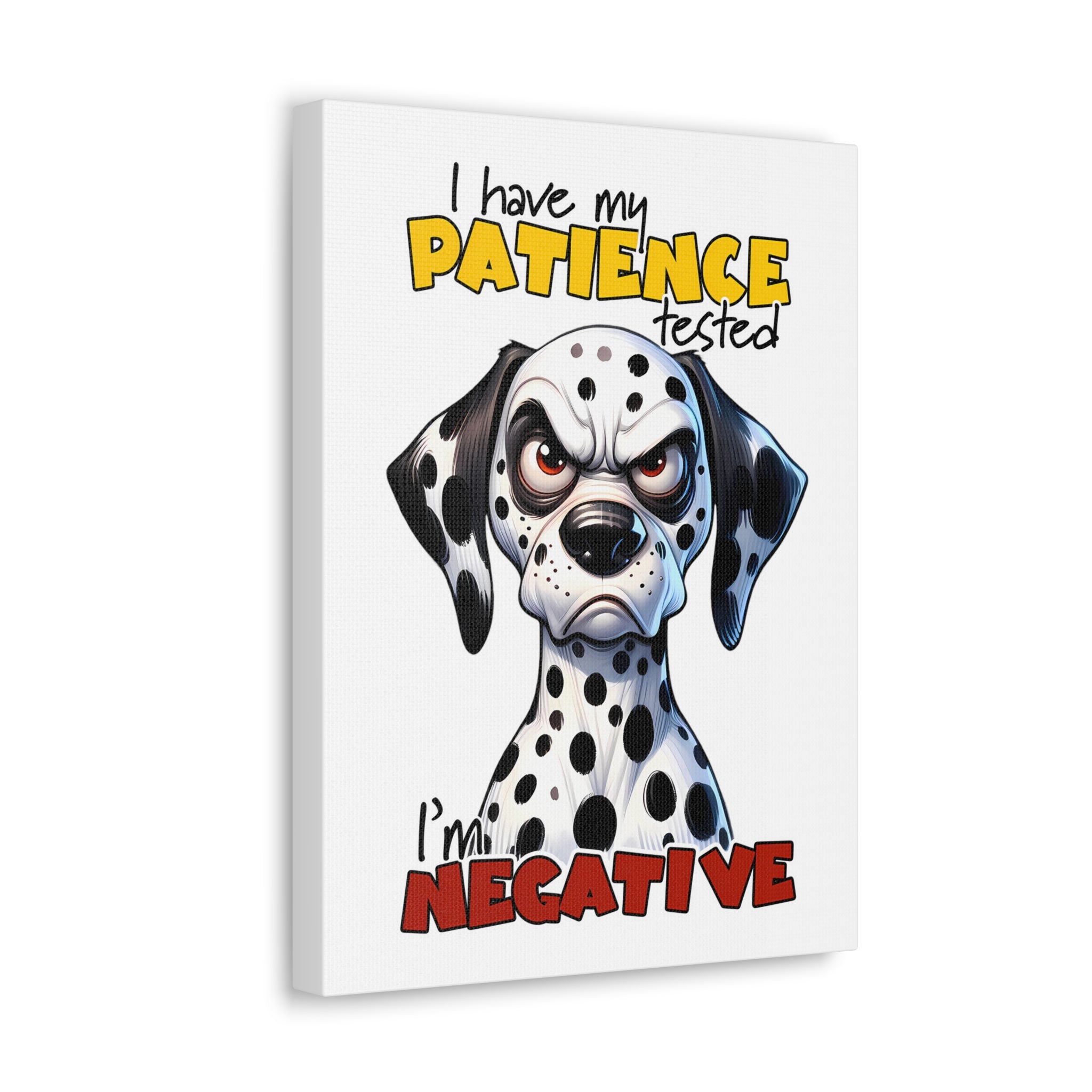 Funny Dalmatian Dog Wall Art, Pet Lover Decoration, Cute Dog Poster, Animal Humor Print, Quirky Home Decor, Gift for Dog Owners Canvas Gallery Wraps