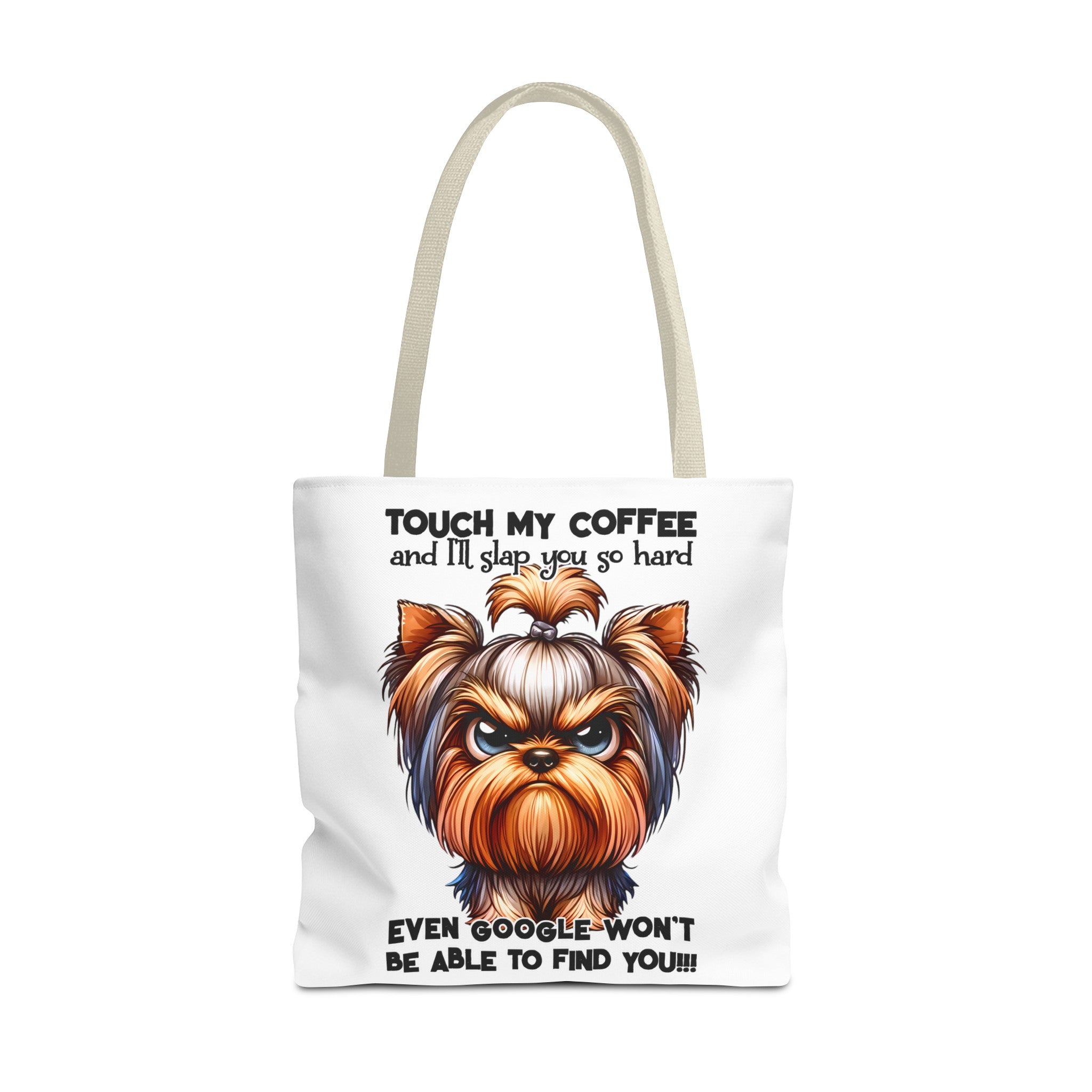 Funny Dog Tote Bag, Coffee Lover Tote Bag, Humorous Dog Art Tote, Cute Yorkshire Terrier Design, Unique Gift for Dog OwnersTote Tote Bag