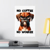 Funny Boxer Dog Art, No Coffee No Workee Poster, Dog Lover Gift, Office Wall Art, Funny Dog Print, Coffee Humor, Pet Decor Matte Vertical Posters