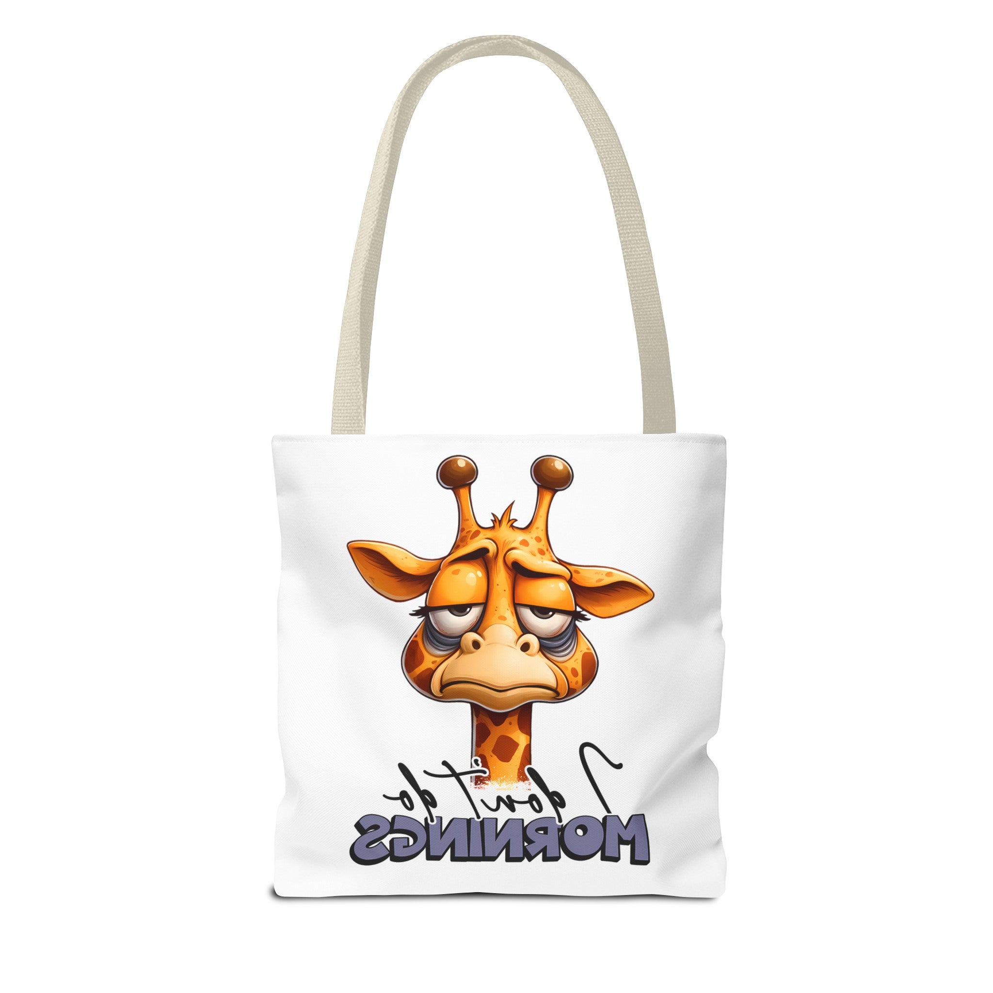 Funny Giraffe Tote Bag, I Don't Do Mornings Design, Cute Animal Quote Gift, Humorous Shopping Bag, Reusable Grocery Bag, Eco-Friendly Tote Tote Bag