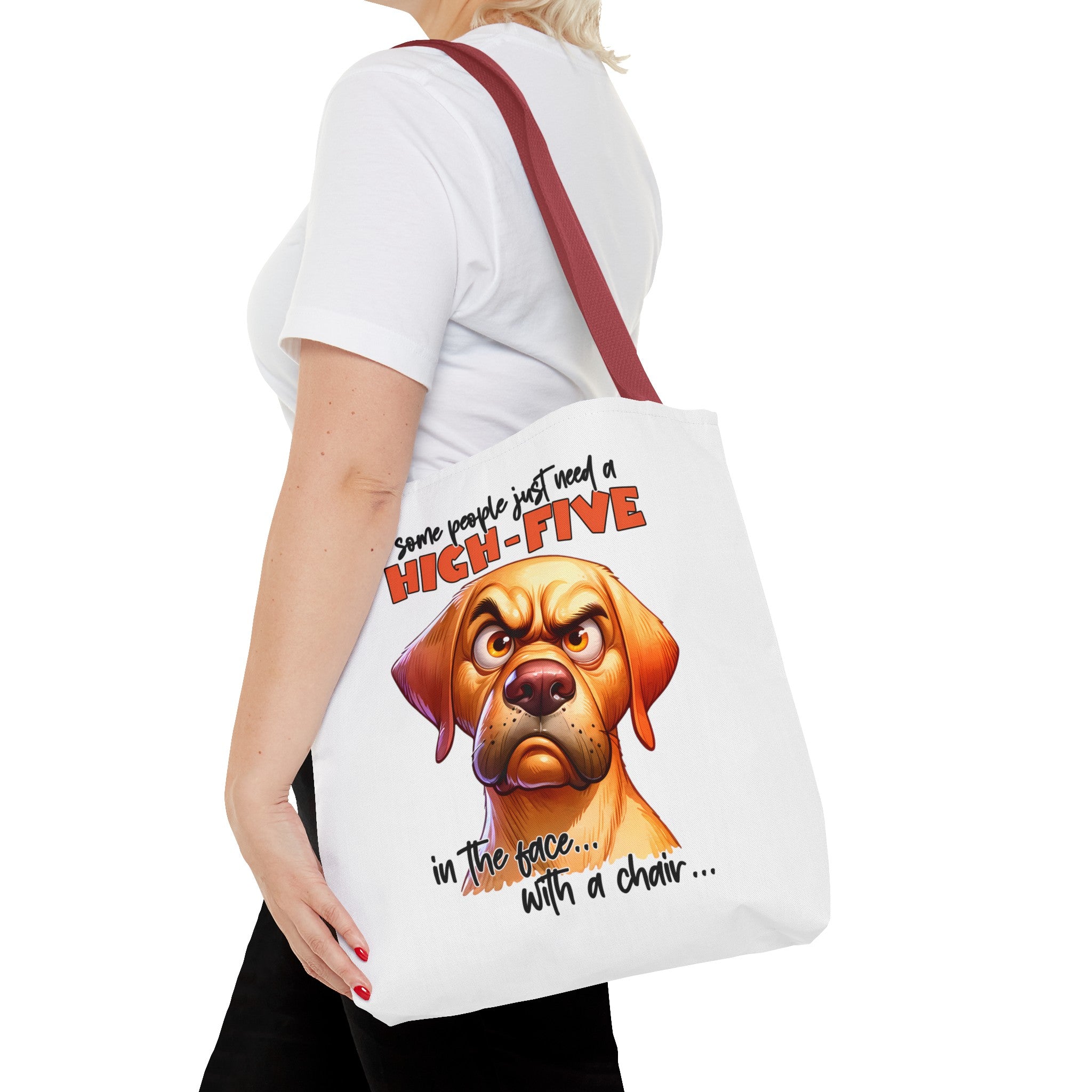 Funny Angry Dog Tote Bag, High-Five In The Face With A Chair, Hilarious Tote Bag for Dog Lovers, Unique Gift Idea, Fun Shopping Bag Tote Tote Bag