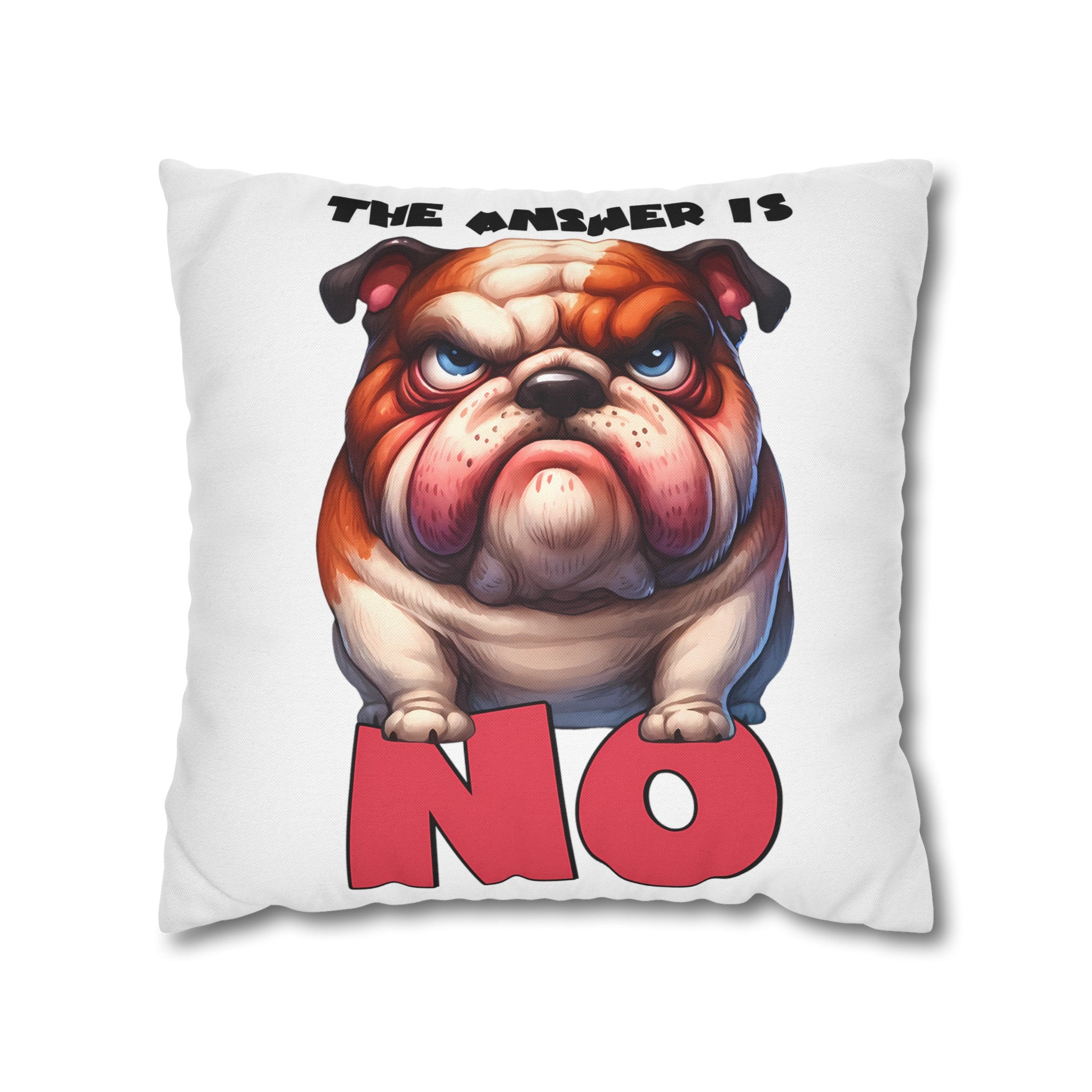 Bulldog Pillow Case, Funny Dog Print Pillow Cover, Decorative Throw Pillow, Cute Dog Lover Gift, Living Room Decor, Bedroom Accent Pillow Spun Polyester Square Pillowcase