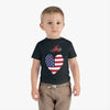 Load image into Gallery viewer, Happy 4th of July American Flag Big Heart design Infant Shirt, Baby Tee, Infant Tee