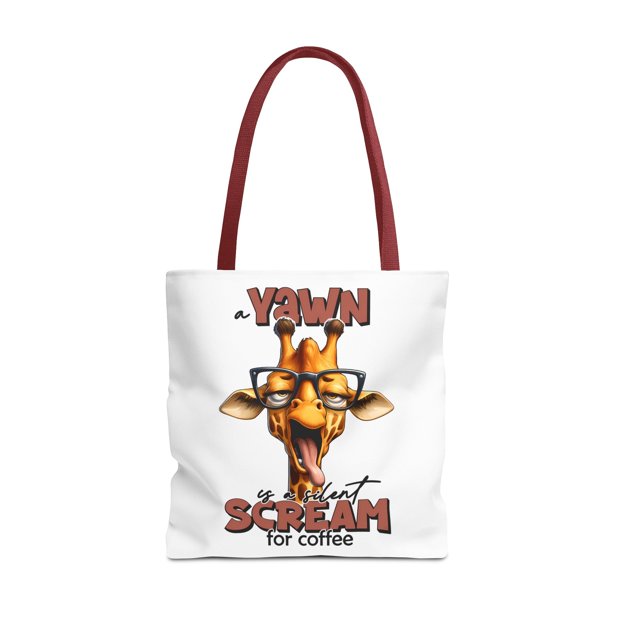 Funny Giraffe Tote Bag, A Yawn is a Silent Scream for Coffee, Cute Animal Tote, Quirky Tote Bag, Coffee Lovers Gift, Unique Tote Bag Tote Tote Bag