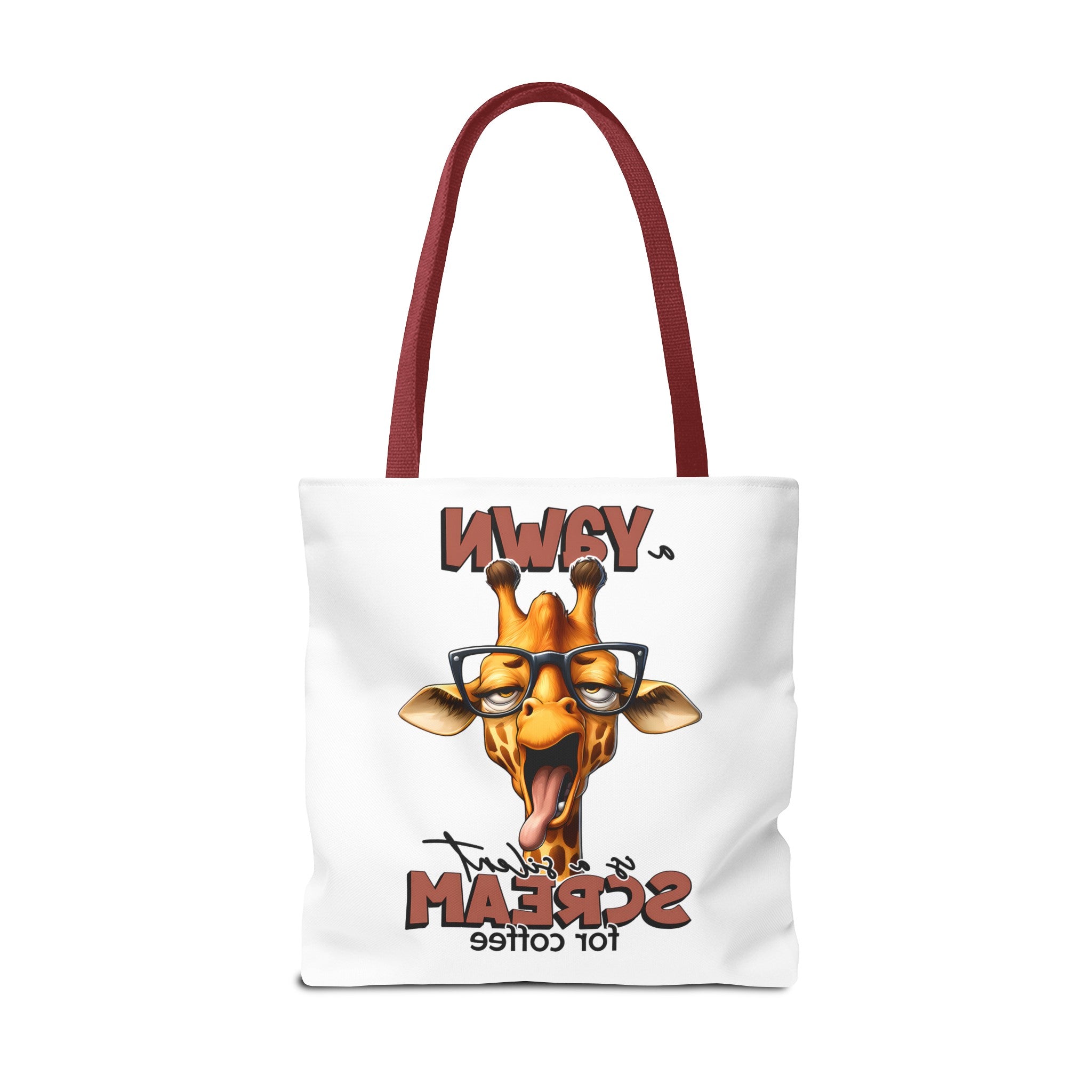 Funny Giraffe Tote Bag, A Yawn is a Silent Scream for Coffee, Cute Animal Tote, Quirky Tote Bag, Coffee Lovers Gift, Unique Tote Bag Tote Tote Bag