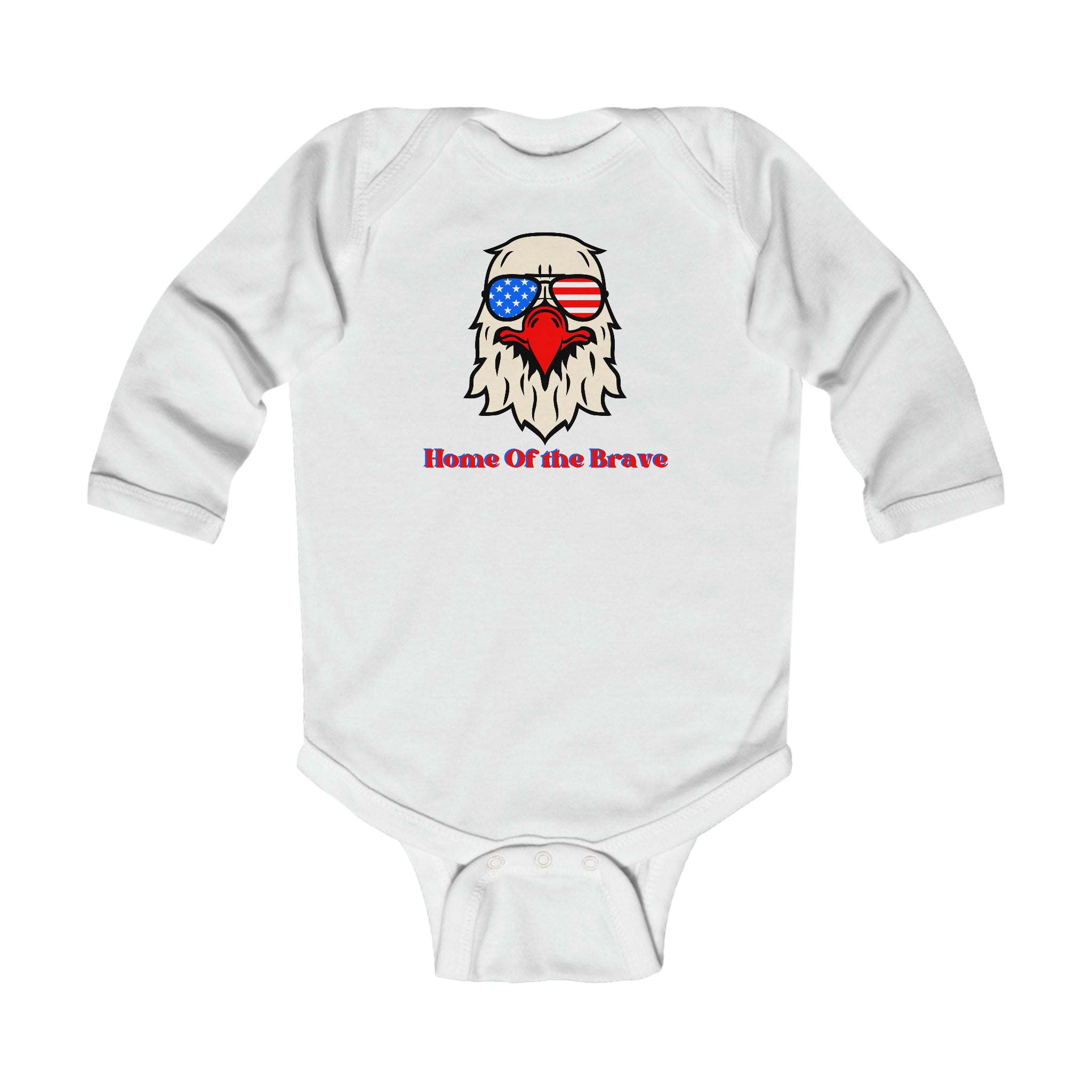 Home Of The Brave Long Sleeve Baby Bodysuit