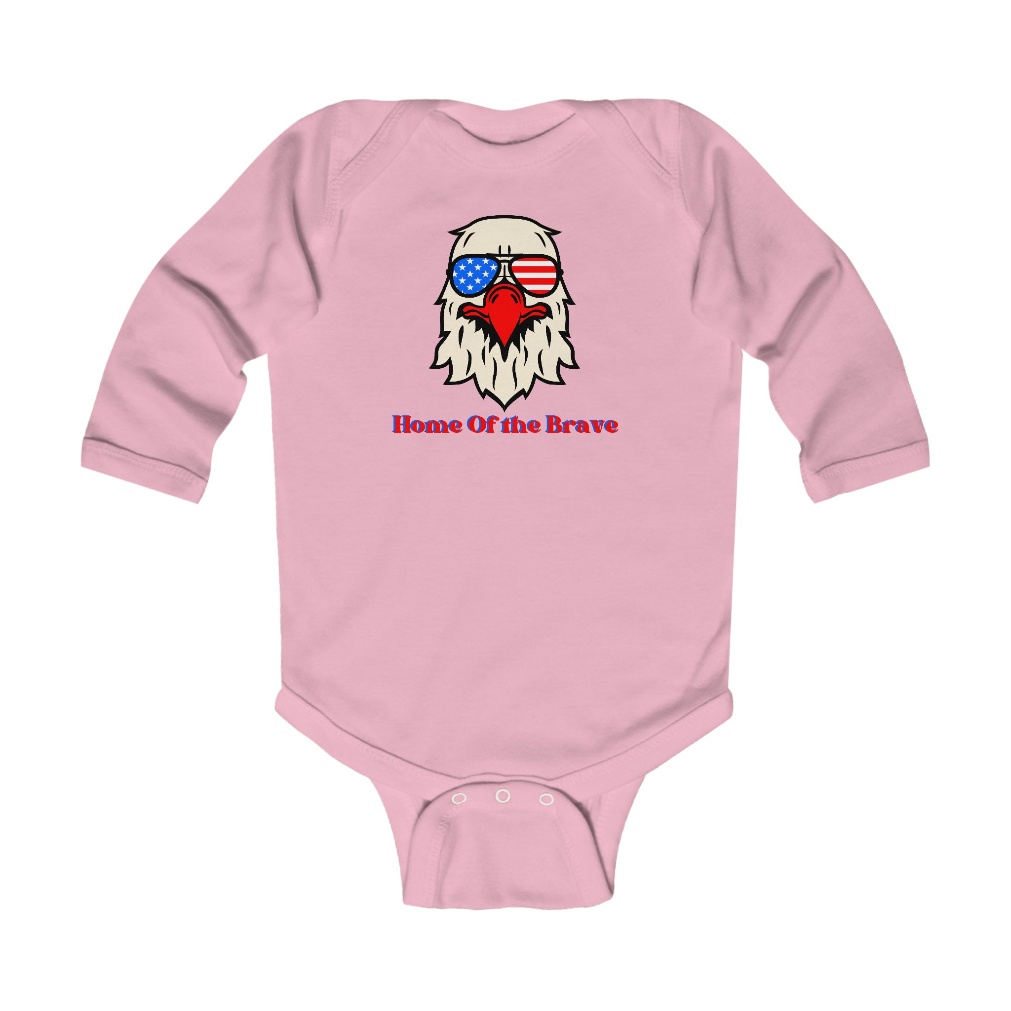 Home Of The Brave Long Sleeve Baby Bodysuit