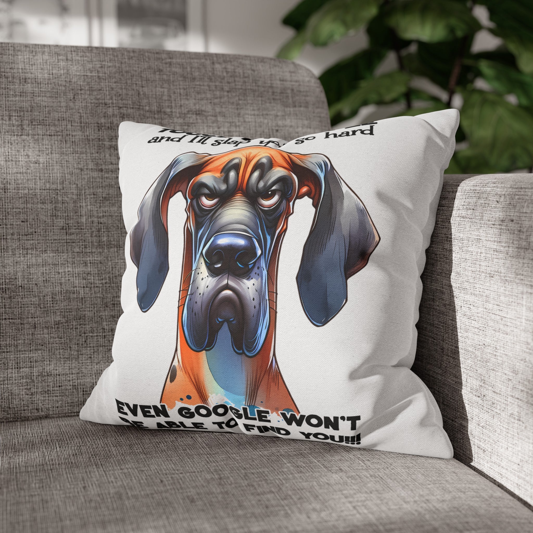 Funny Dog Coffee Quote Pillow, Humorous Dog Lover Pillow Case, Unique Pet Lover Gift, Decorative Pillow Covers, Dog Themed Decor, Fun Coffee Lover Gift Spun Polyester Square Pillowcase