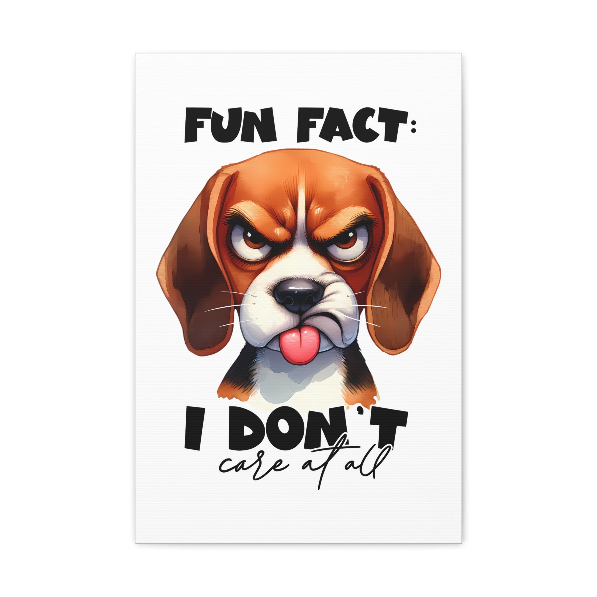 Funny Dog Wall Art, Beagle Art Print, Animal Lover Gift, Humorous Art Decor, Dog Lover Poster, Cute Dog Illustration, Bedroom Wall Art Canvas Gallery Wraps