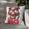 Bulldog Pillow Case, Funny Dog Print Pillow Cover, Decorative Throw Pillow, Cute Dog Lover Gift, Living Room Decor, Bedroom Accent Pillow Spun Polyester Square Pillowcase