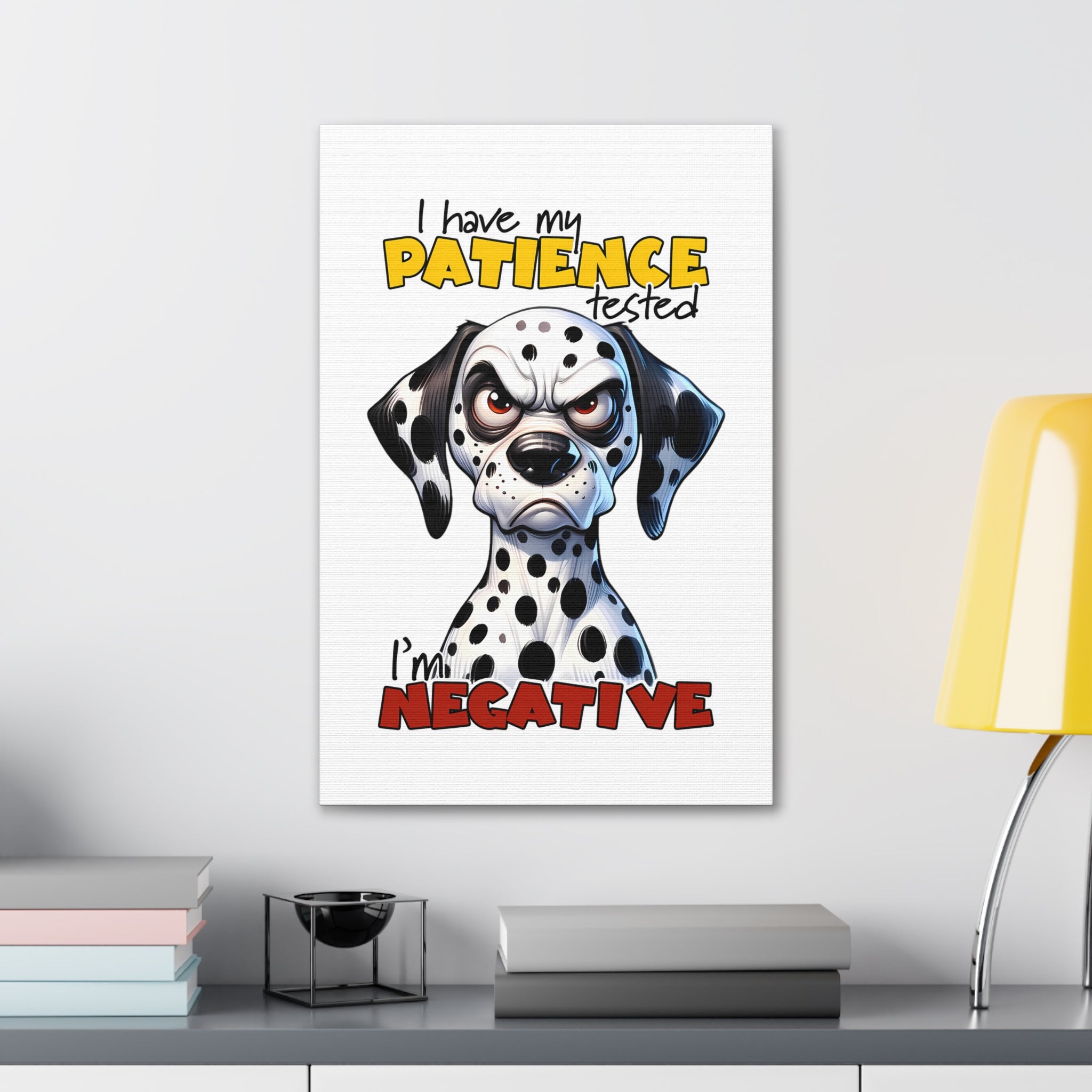 Funny Dalmatian Dog Wall Art, Pet Lover Decoration, Cute Dog Poster, Animal Humor Print, Quirky Home Decor, Gift for Dog Owners Canvas Gallery Wraps