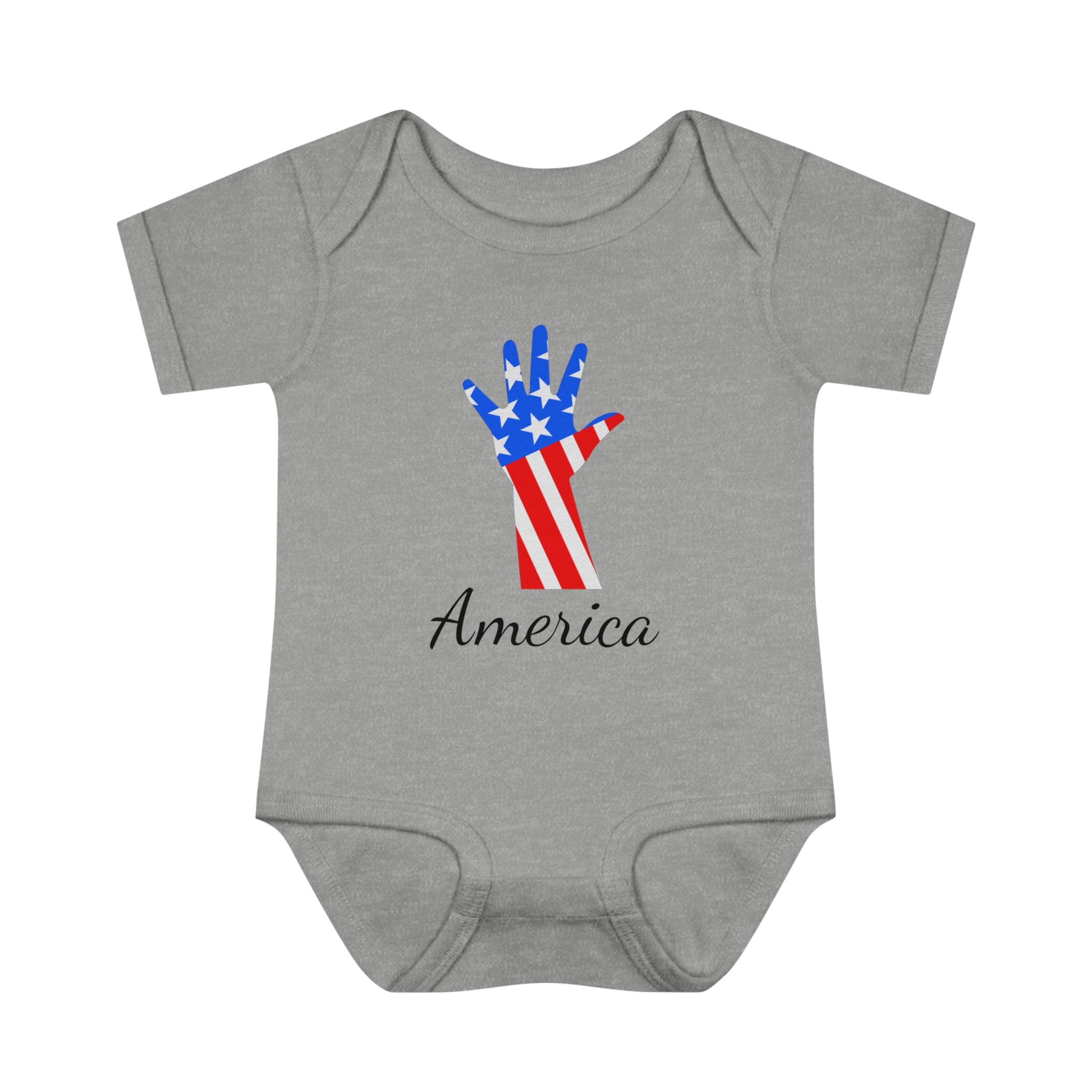 America American Flag Hand Design Baby Bodysuit