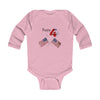 Load image into Gallery viewer, Happy 4th of July American Flags design Long Sleeve Baby Bodysuit