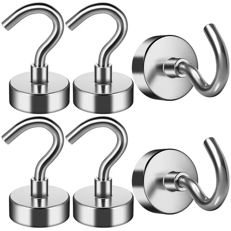 1 6-20 Pcs 16 MM Strong Magnetic Hooks Heavy Duty Wall Hooks Hanger Super Strong Neodymium Magnet Hooks for Home Kitchen Coat Cup