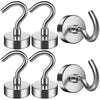 1 6-20 Pcs 16 MM Strong Magnetic Hooks Heavy Duty Wall Hooks Hanger Super Strong Neodymium Magnet Hooks for Home Kitchen Coat Cup