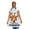 Funny Giraffe Apron, I Don't Do Mornings Apron, Cute Animal Art, Morning Humor Gift, Animal Lover Gift, Quirky Apron