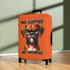 Funny Dog Luggage Cover, No Coffee No Workee Luggage Cover, Boxer Dog Luggage Cover, Gift for Dog Lovers, Humorous Luggage Cover, Dog Owner Gift, Pet Lover Luggage Cover