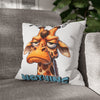 Funny Giraffe Pillow Cover, Busy Doing Nothing Pillow Cover, Animal Lover Decorative Pillow, Cute Animal Print Pillow Cover Spun Polyester Square Pillowcase