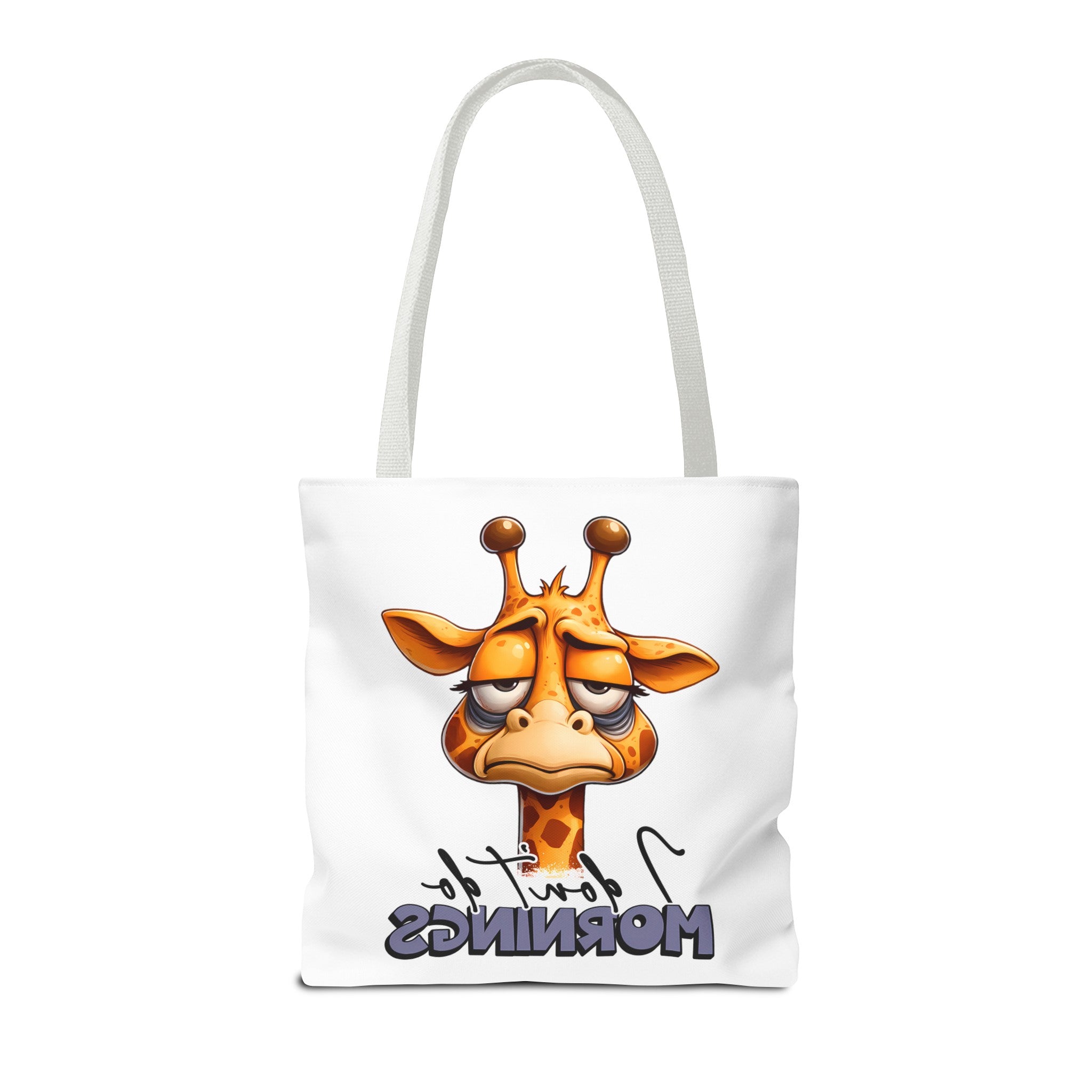 Funny Giraffe Tote Bag, I Don't Do Mornings Design, Cute Animal Quote Gift, Humorous Shopping Bag, Reusable Grocery Bag, Eco-Friendly Tote Tote Bag