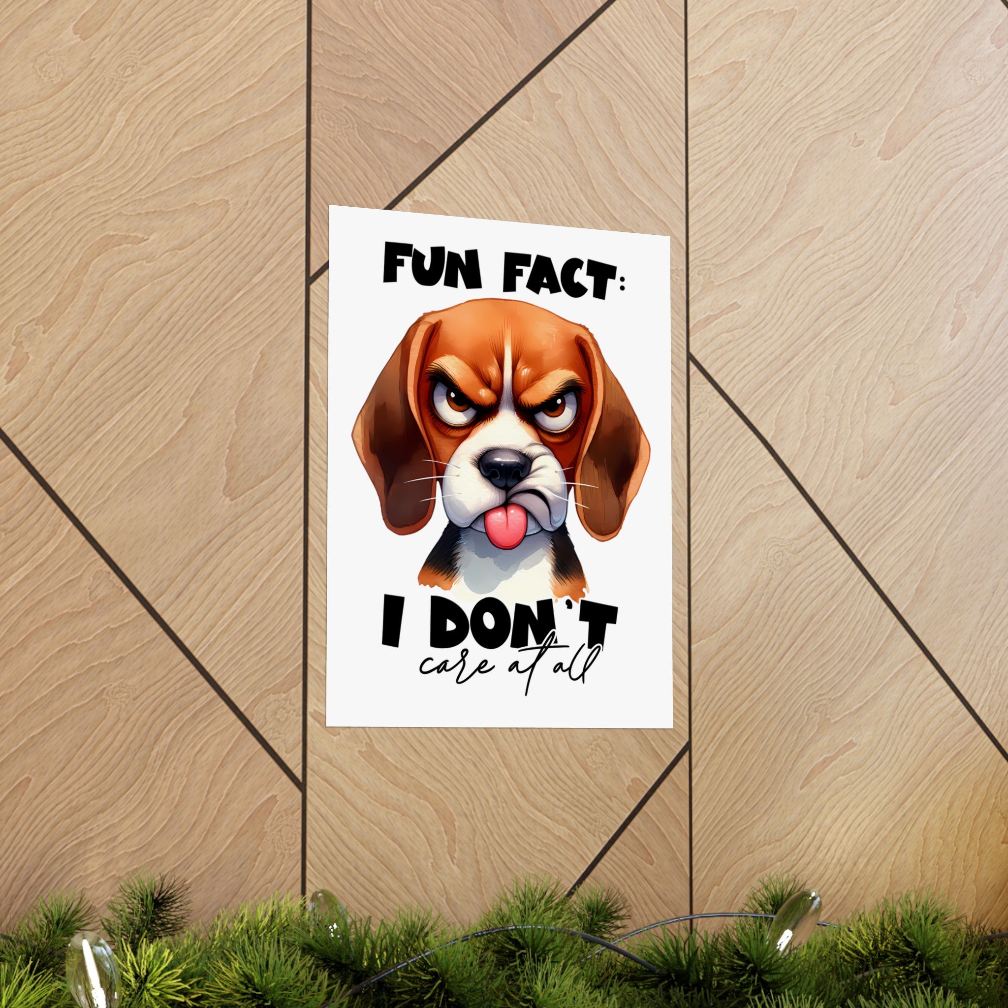 Funny Dog Wall Art Poster, Fun Fact I Don't Care At All, Humorous Pet Quote Art, Sassy Pet Lover Decor, Gift for Dog Owners Matte Vertical Posters