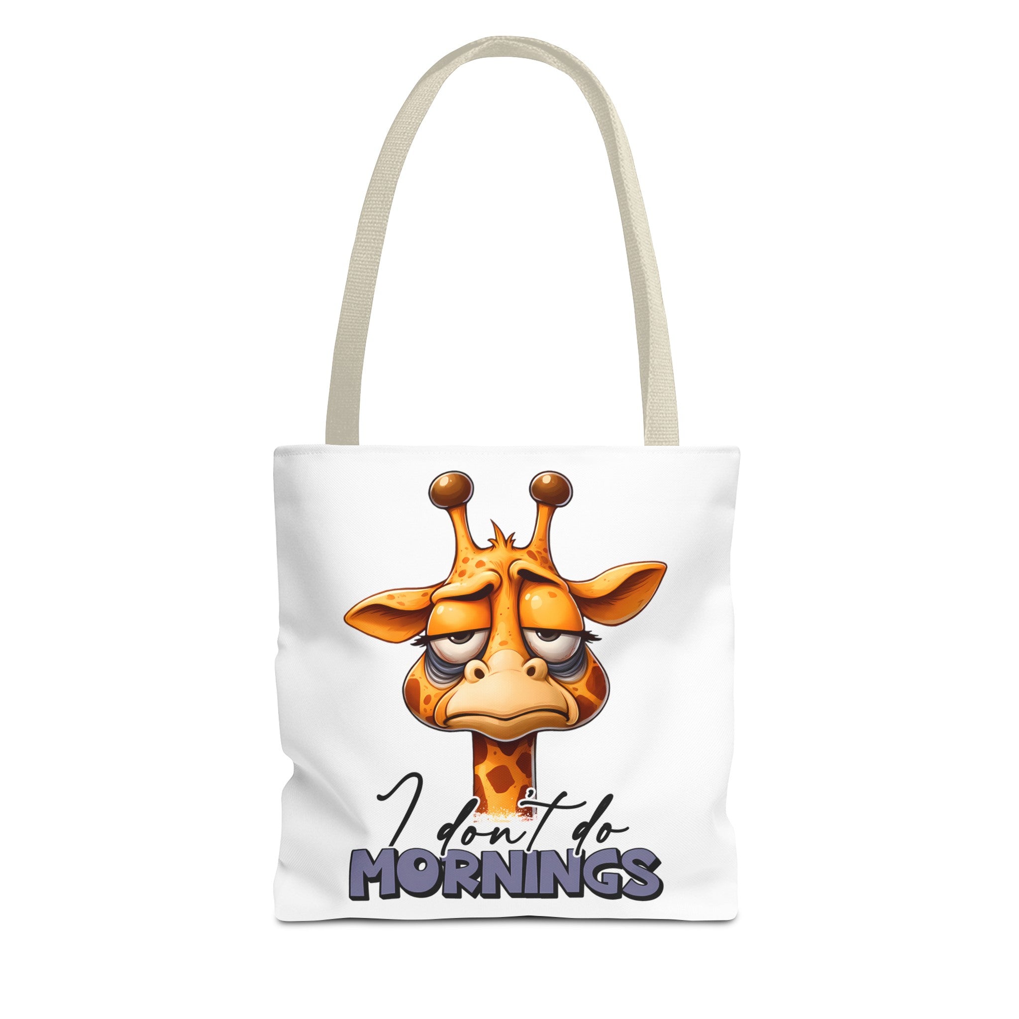 Funny Giraffe Tote Bag, I Don't Do Mornings Design, Cute Animal Quote Gift, Humorous Shopping Bag, Reusable Grocery Bag, Eco-Friendly Tote Tote Bag