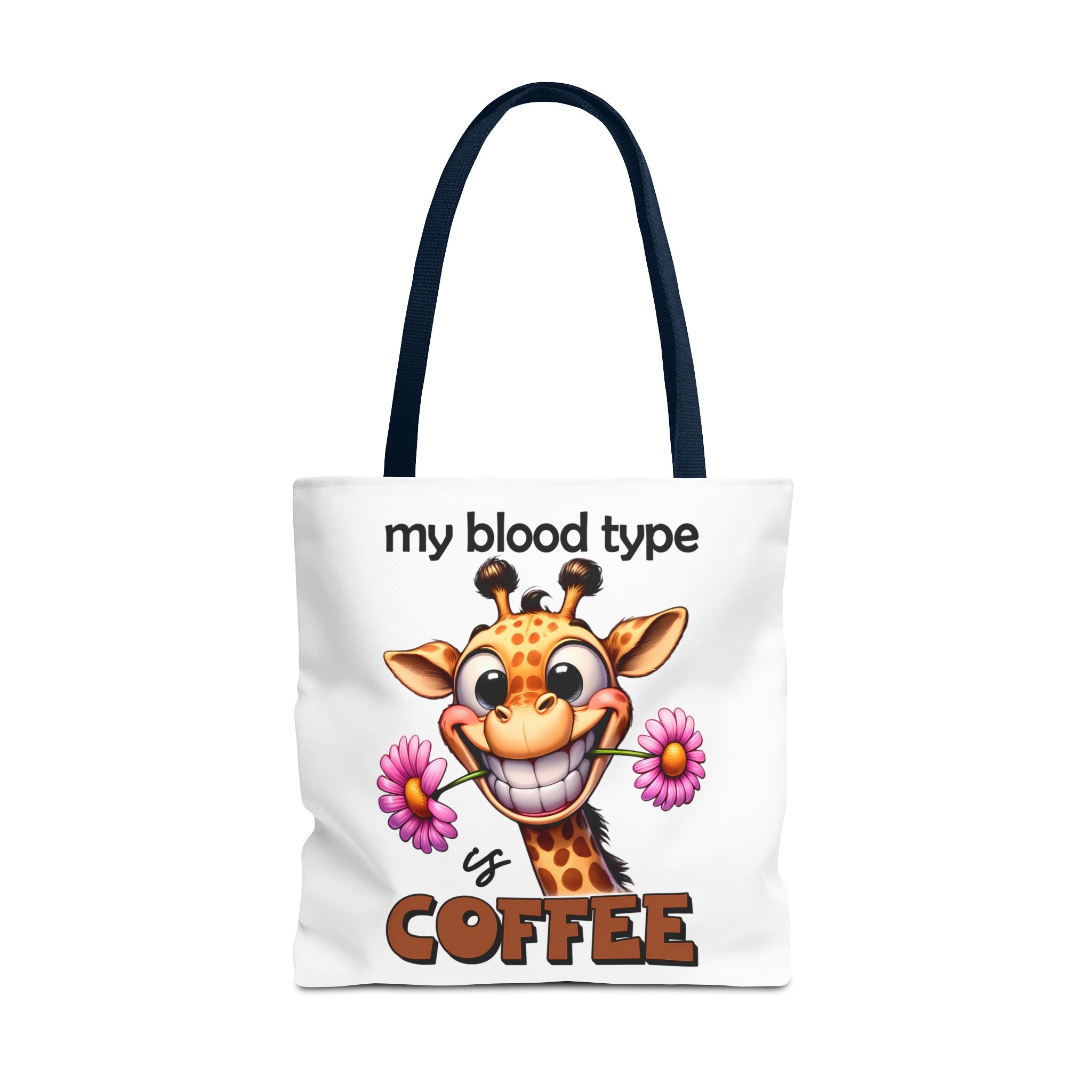 Funny Giraffe Tote Bag, My Blood Type is Coffee Tote Bag, Cute Animal Tote Bag, Fun Coffee Lover Gift, Quirky Giraffe Art Bag Tote Tote Bag