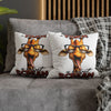 Funny Giraffe Pillow Case, A Yawn is a Silent Scream for Coffee, Humorous Pillow Cover, Animal Art, Coffee Lover Gift, Decorative Cushion Spun Polyester Square Pillowcase