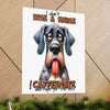 Funny Dog Wall Art, Coffee Quote Poster, I Don't Rise and Shine, I Caffeinate, Humorous Canine Print, Motivational Art for Home Matte Vertical Posters