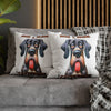 Funny Dog Pillow Cover, I Don't Rise And Shine I Caffeinate Pillow Case, Humorous Pet Lover Gift, Dog-Lover Decor, Cute Dog Pillow Cover Spun Polyester Square Pillowcase