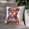 Funny Bulldog Pillow Case, I Don't Give a Woof Pillow Covers, Humorous Dog Lover Gift, Decorative Cushion Cover, Pet Lover Home Decor Spun Polyester Square Pillowcase