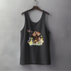 Charming Brown Dog with Butterflies and Flowers Women Tank-Top