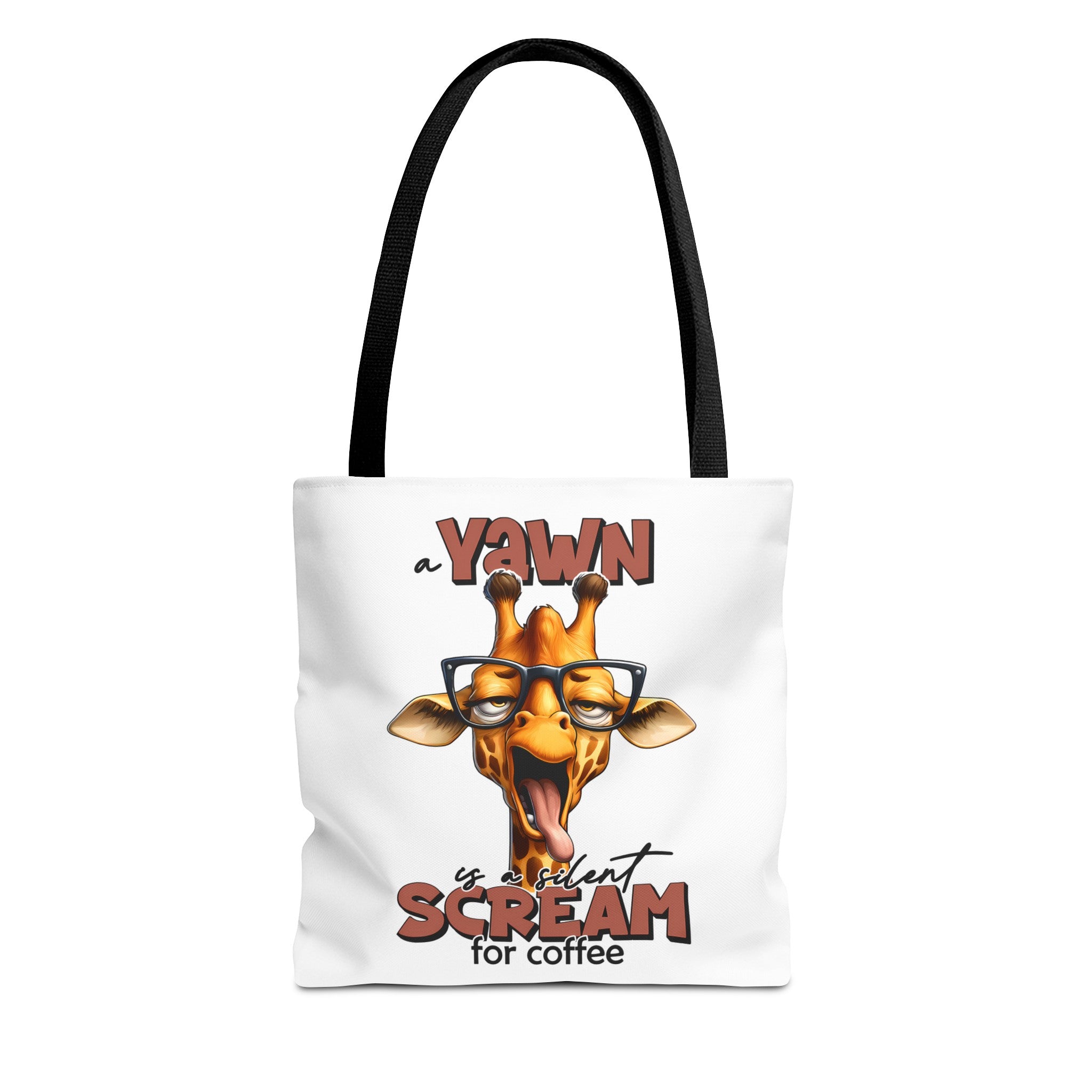 Funny Giraffe Tote Bag, A Yawn is a Silent Scream for Coffee, Cute Animal Tote, Quirky Tote Bag, Coffee Lovers Gift, Unique Tote Bag Tote Tote Bag