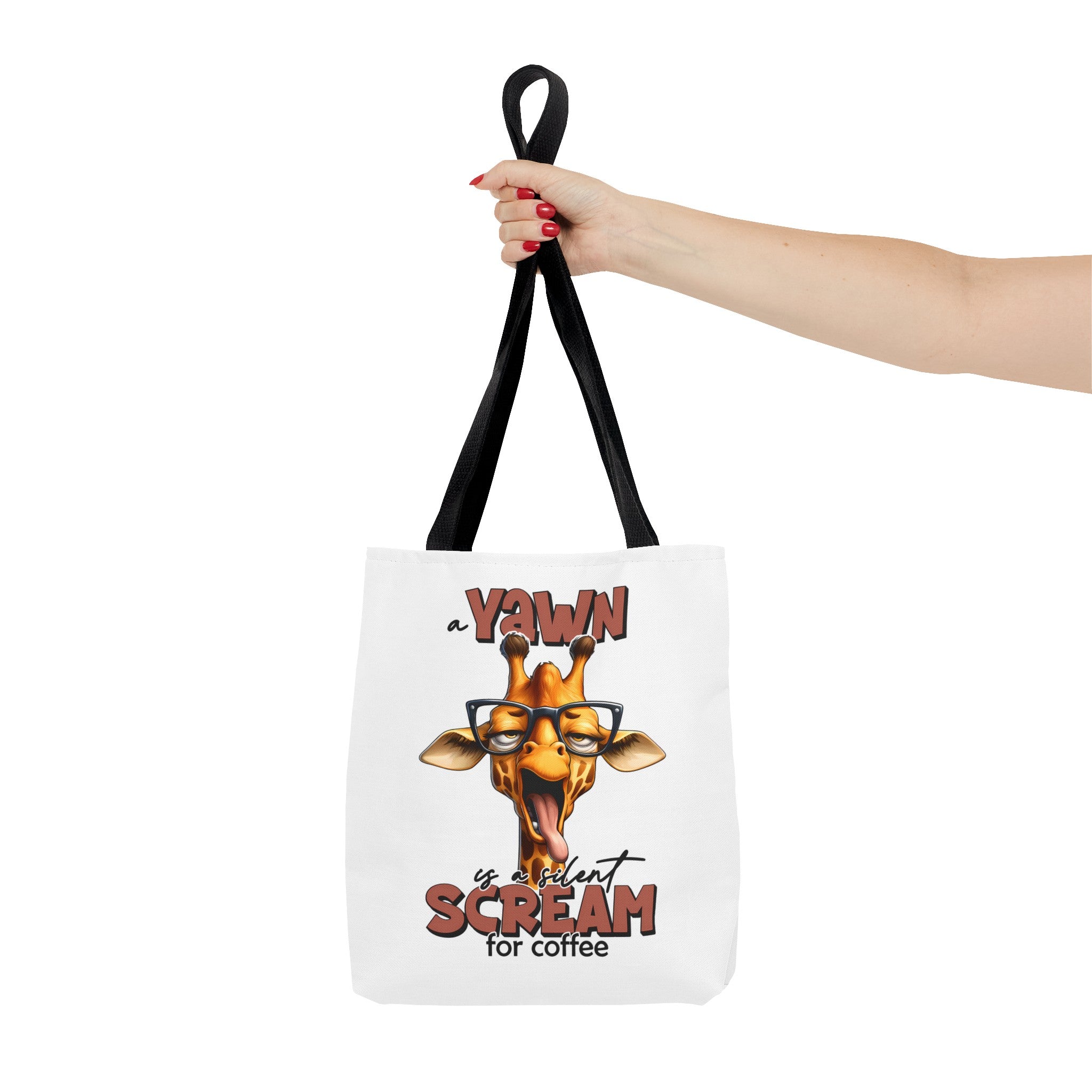 Funny Giraffe Tote Bag, A Yawn is a Silent Scream for Coffee, Cute Animal Tote, Quirky Tote Bag, Coffee Lovers Gift, Unique Tote Bag Tote Tote Bag