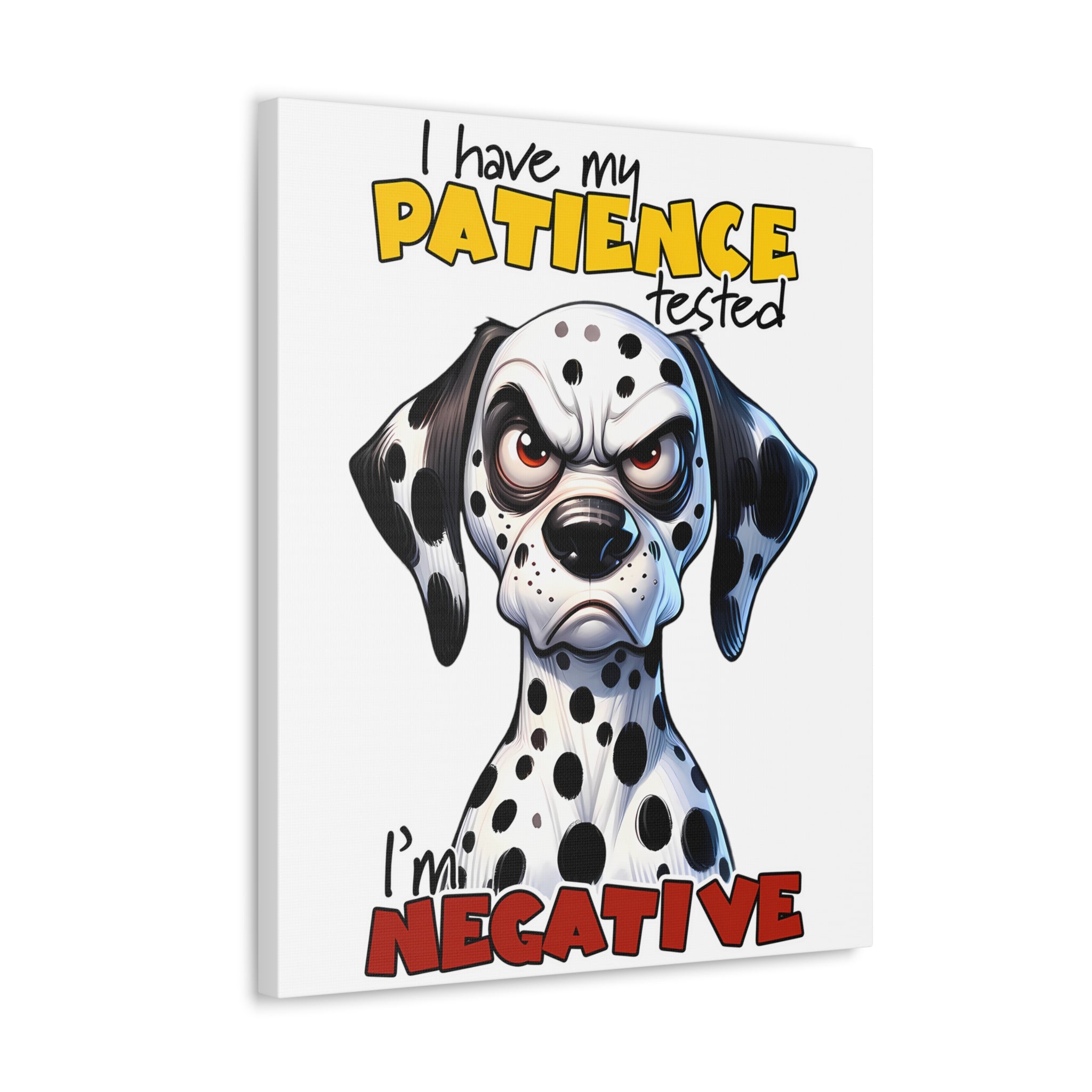 Funny Dalmatian Dog Wall Art, Pet Lover Decoration, Cute Dog Poster, Animal Humor Print, Quirky Home Decor, Gift for Dog Owners Canvas Gallery Wraps