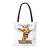 Funny Giraffe Tote Bag, Want to Hear a Joke Decaf Design, Cute Animal Humor, Unique Gift Idea, Reusable Shopping Bag Tote Tote Bag