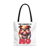 Funny Bulldog Tote Bag, The Answer Is No Graphic Tote, Cute Dog Illustration, Reusable Shopping Bag, Gift for Dog Lovers, Pet-themed Tote Tote Tote Bag