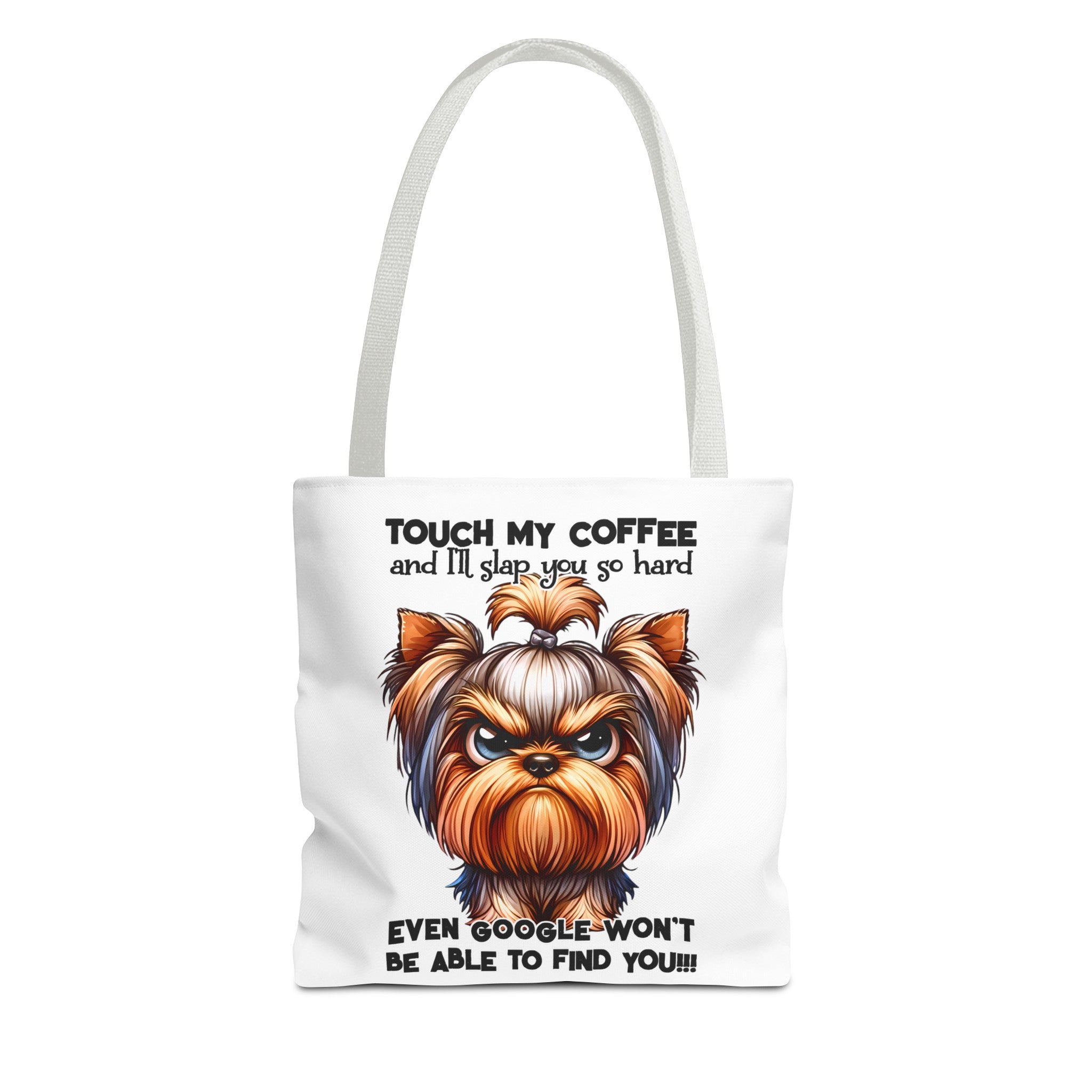 Funny Dog Tote Bag, Coffee Lover Tote Bag, Humorous Dog Art Tote, Cute Yorkshire Terrier Design, Unique Gift for Dog OwnersTote Tote Bag